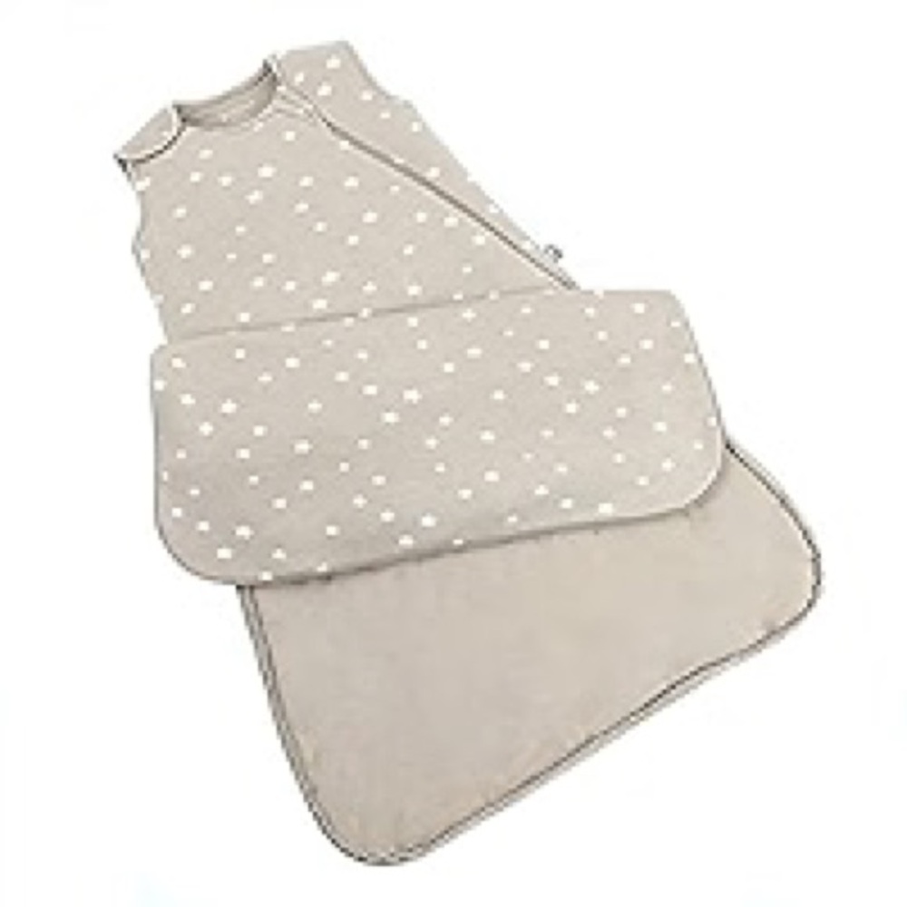 White and Gray Sleeveless Pajama Sleep Sack